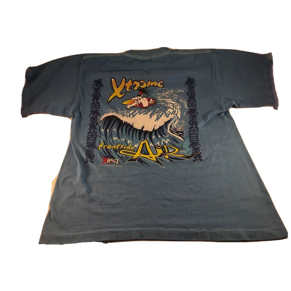 XRagz Xxtreme Surfing Surfer Frontside Air Retro L T-Shirt USA VTG 2002